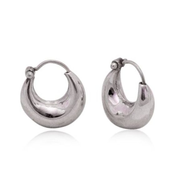 plain half moon shape hoop earring
