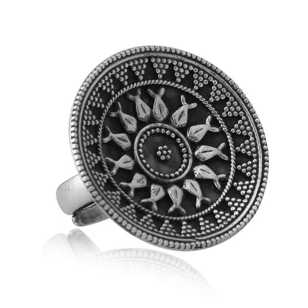 Dolphin Mandala Ring in 925 Sterling Silver - Image 2