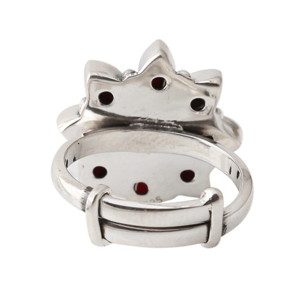 coral silver ring