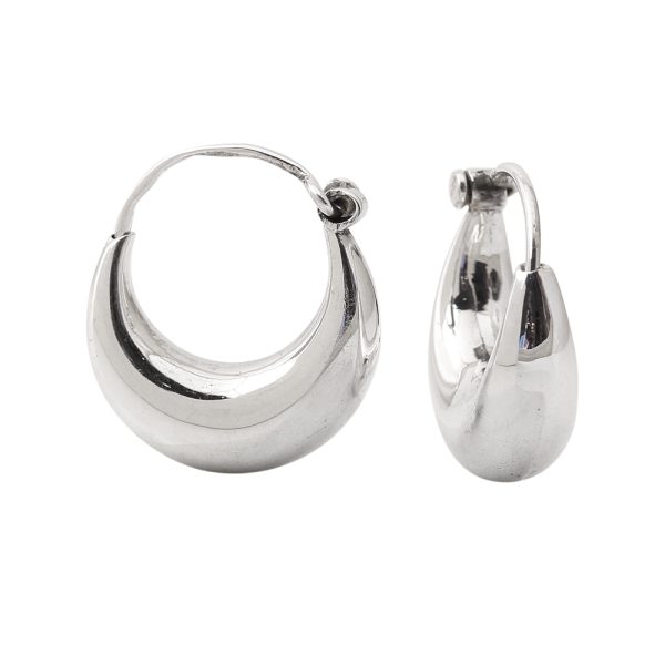 Half Moon Hoops Earrings in Sterling Silver - Image 2