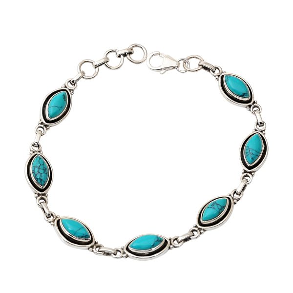 Turquoise Bohemian Bracelet in Sterling Silver
