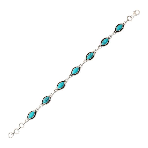 Turquoise Bohemian Bracelet in Sterling Silver
