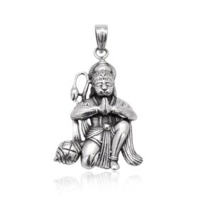 Lord Hanuman Praying Shri Ram Holistic Pendant Made in 925 Sterling Silver