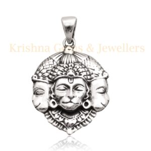 Trimukhi Hanuman Pendant in 925 Sterling Silver