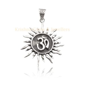 Om Pendant with Delight Sun Theme Pendant in 92.5 Sterling Silver