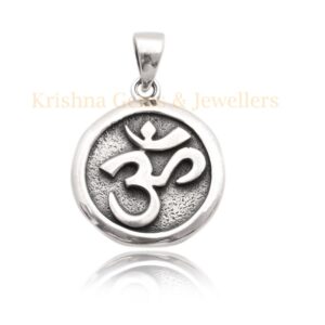 Om Symbolic Small Pendant in 925 Sterling Silver
