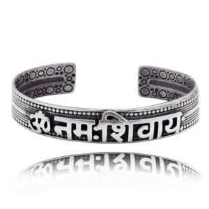 Om Namah Shivaay Cuff Bangle in 925 Sterling Silver